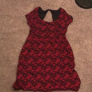Black and red floral dress